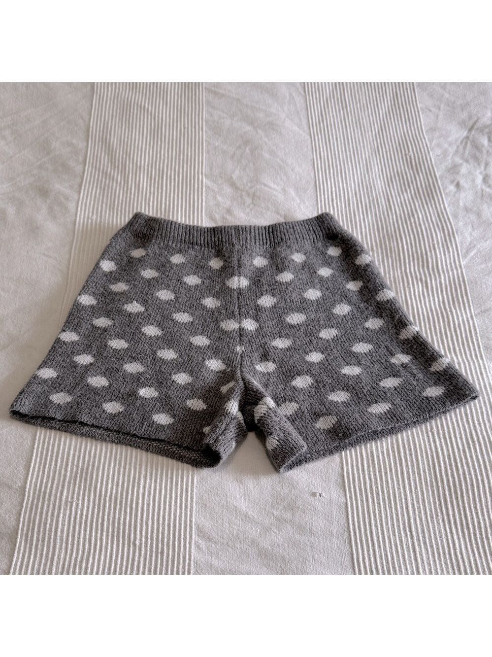 Anthropologie Moon River Gray Polka Dot High Waist Knit Shorts Small